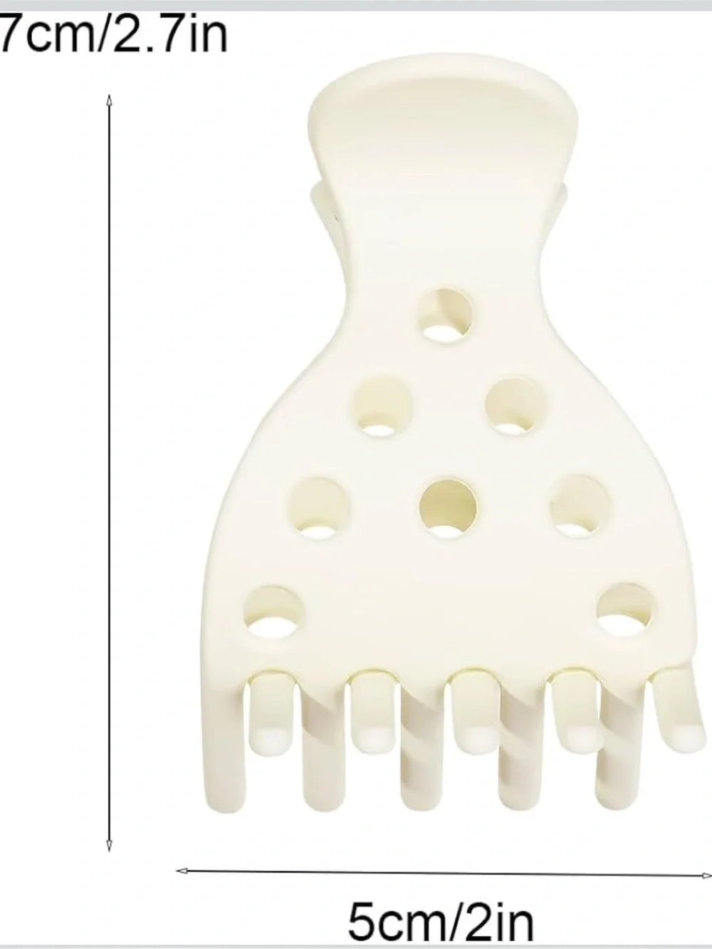 Set of 10 Cream Hair Claw Clips for Women
